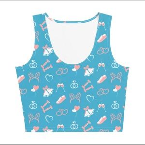 sweating for the wedding printed crop top